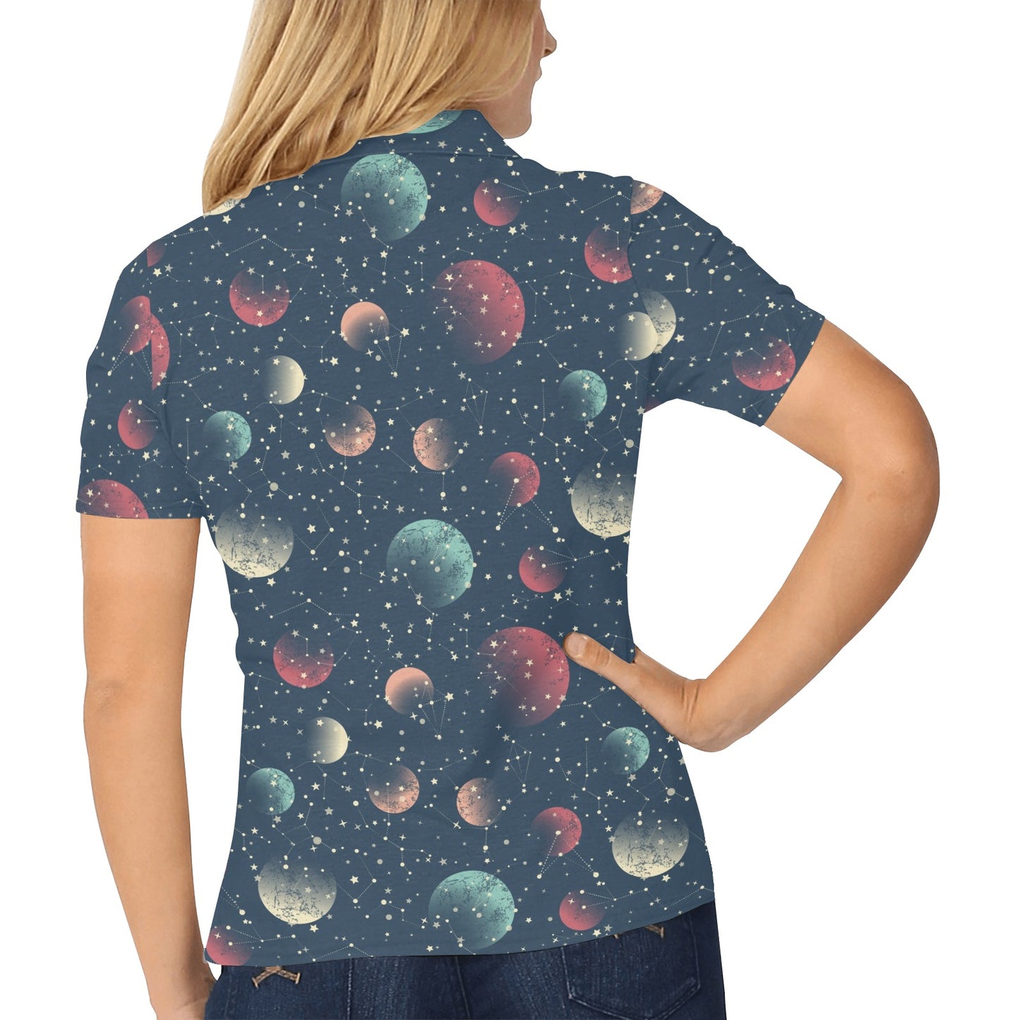 Cosmic Pattern Print Design 04 Women's Polo Shirt