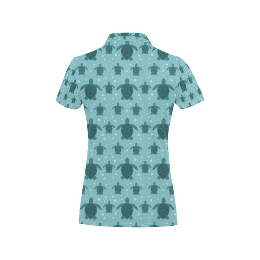 Sea Turtle Print Design LKS305 Women's Polo Shirt