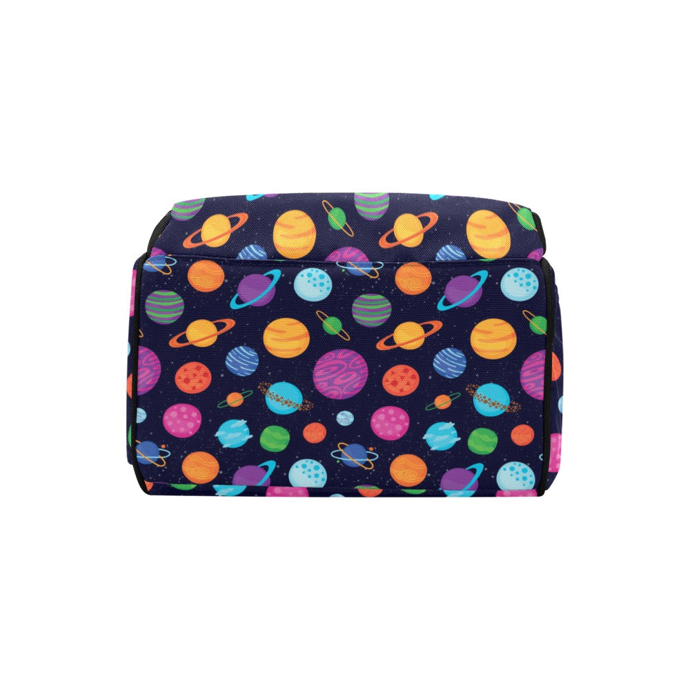 Planet Multicolor Print Design LKS302 Diaper Bag Backpack