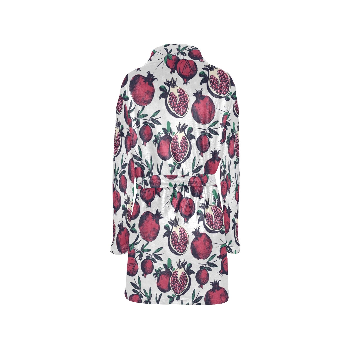 Pomegranate Pattern Print Design PG01 Women's Fleece Robe