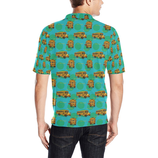 School Bus Print Design LKS308 Men Polo Shirt