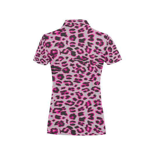 Leopard Pattern Print Design 02 Women's Polo Shirt