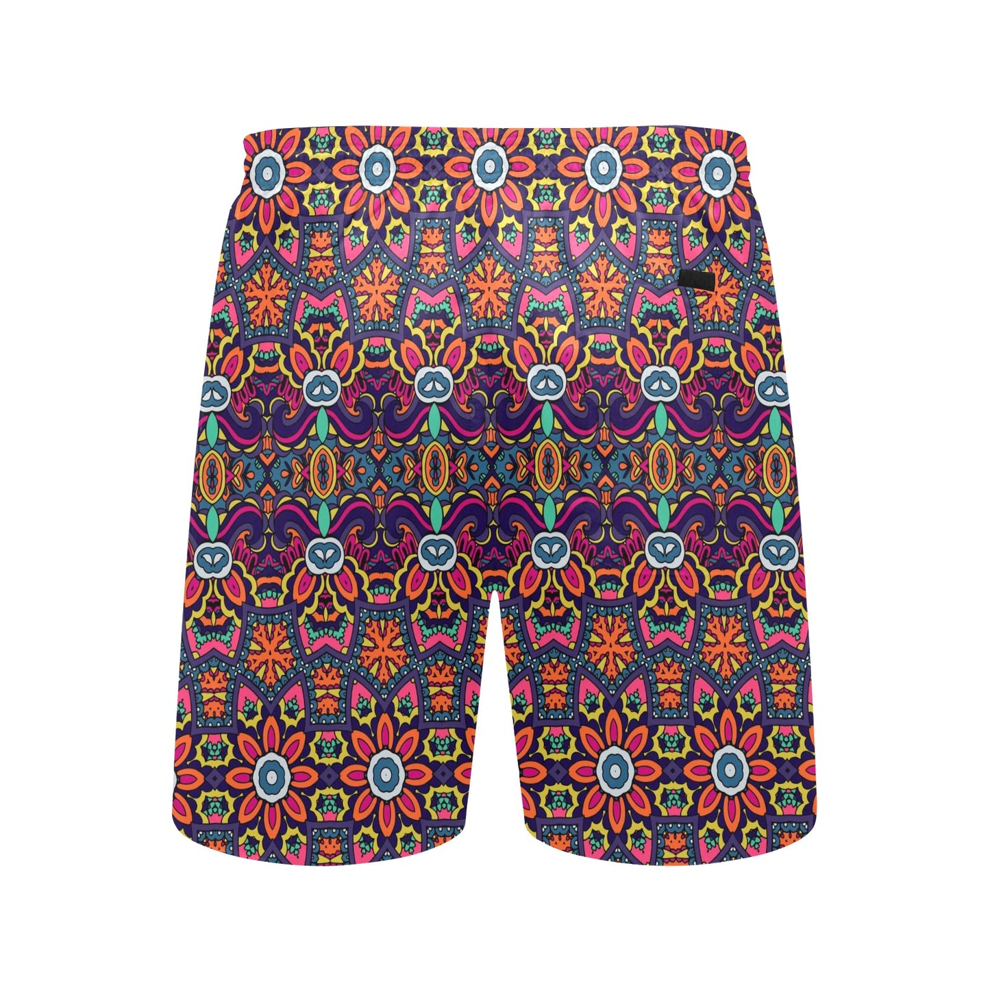 Ethnic Flower Style Print Pattern Men's Swim Trunks Beach Shorts