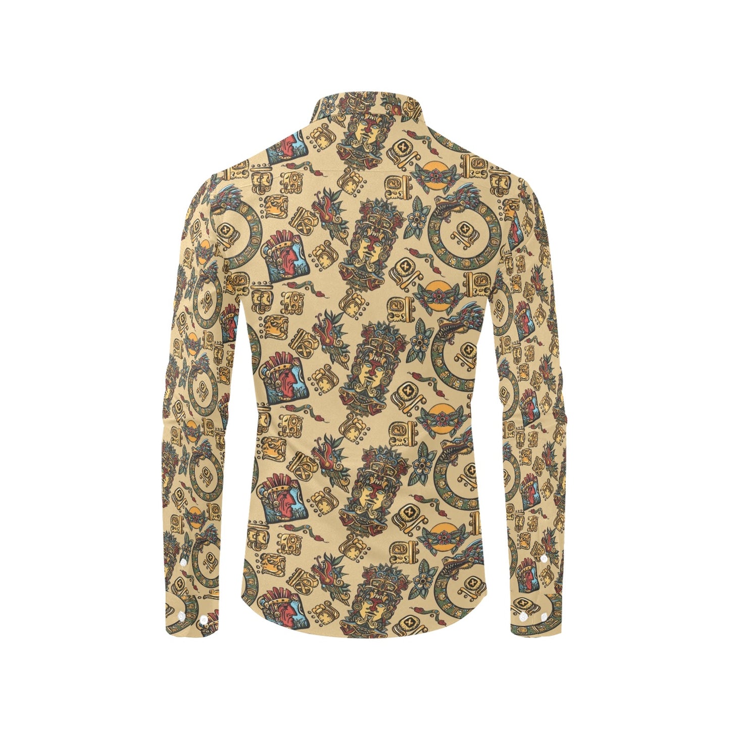 Totem Print Design LKS305 Men's Long Sleeve Dress Shirt