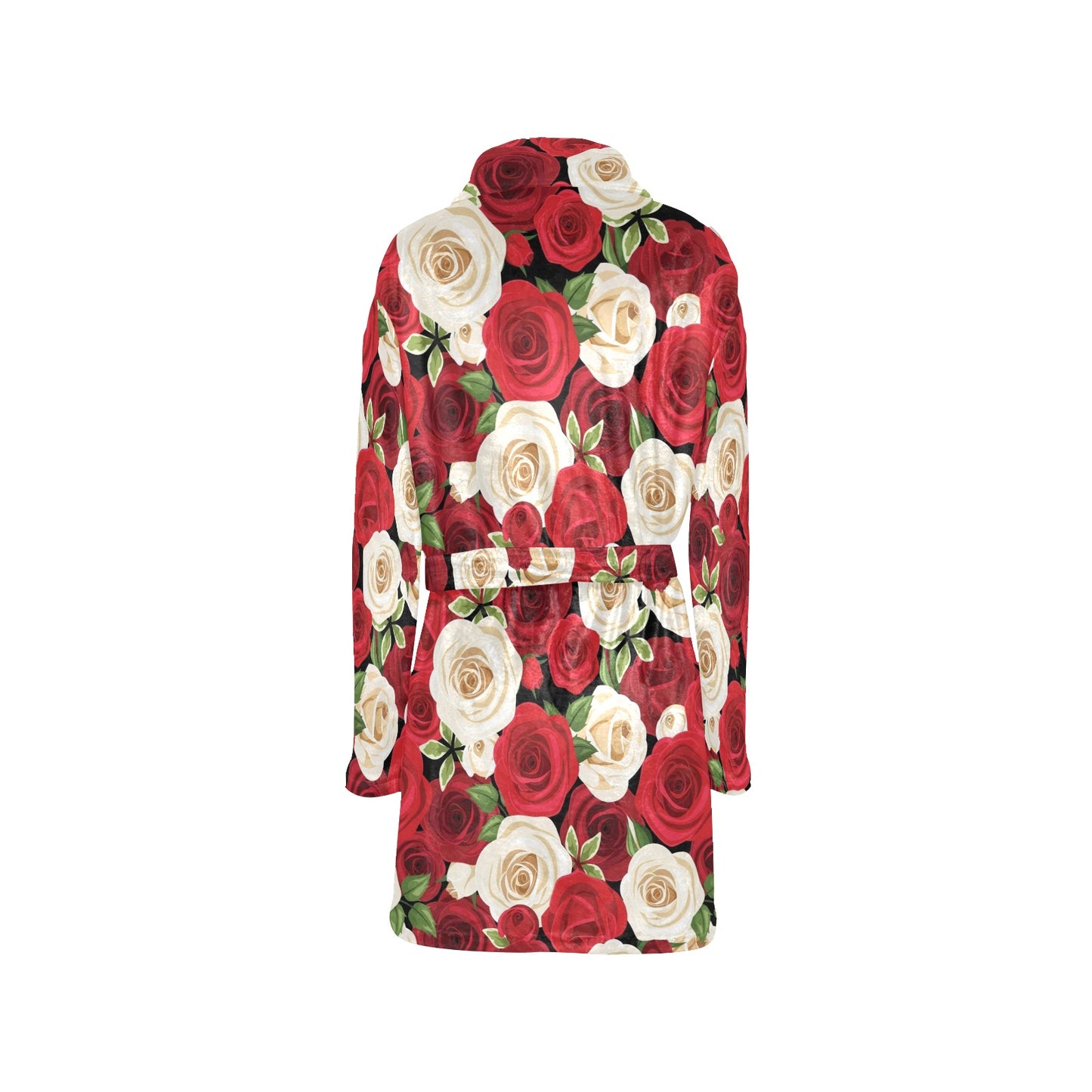 Rose Pattern Print Design RO06 Women's Fleece Robe
