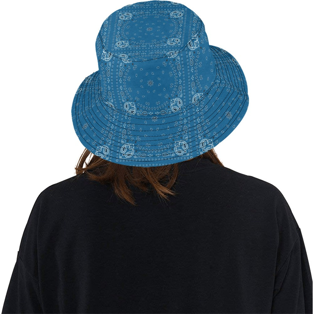 Bandana Blue Print Design LKS301 Unisex Bucket Hat