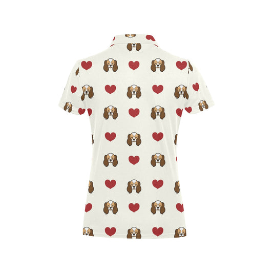 Cavalier King Charles Spaniels Pattern Print Design 01 Women's Polo Shirt