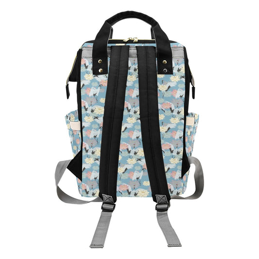 Water Lily Print Design LKS304 Diaper Bag Backpack