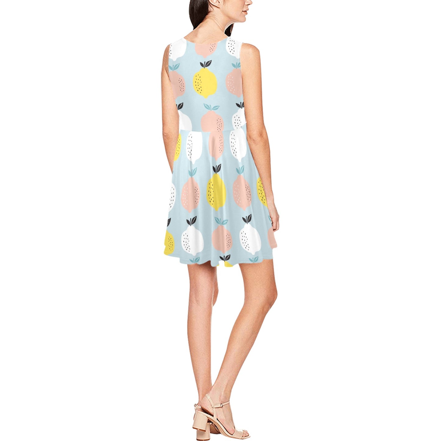 Citrus Pattern Print Design 03 Sleeveless Dress
