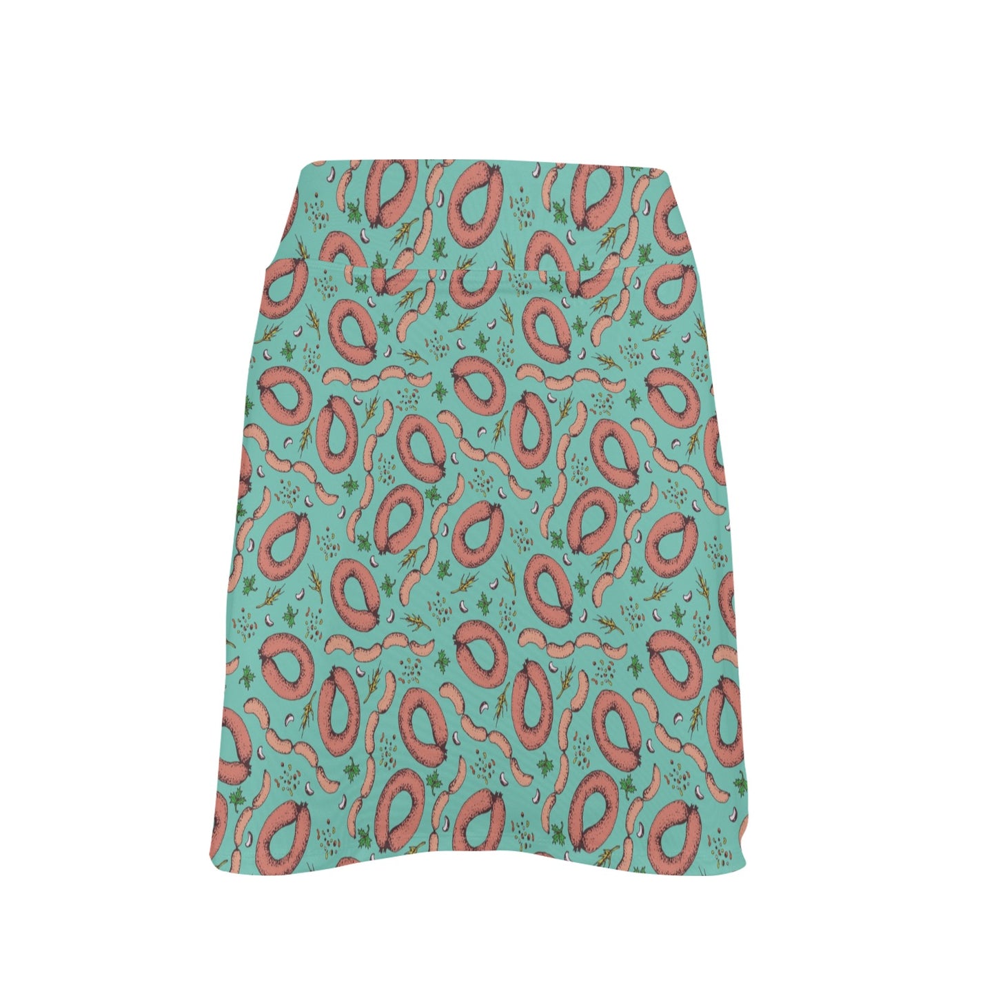 Sausage Print Design LKS303 Women's Golf Skirt with Pocket