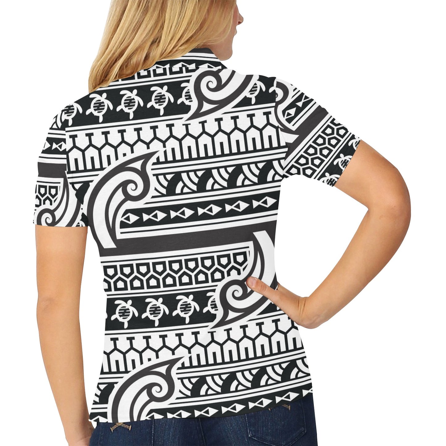 Samoan Style Print Design LKS305 Women's Polo Shirt