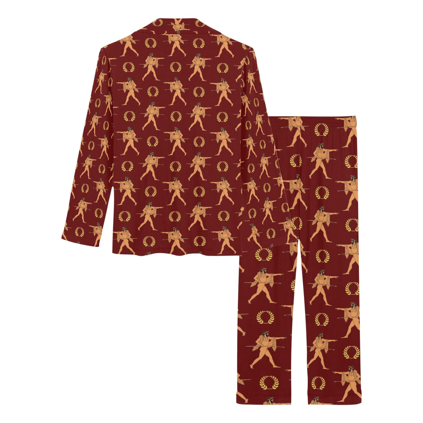 Ancient Greek Print Design LKS307 Women's Long Pajama Set