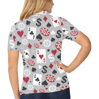 Casino Pattern Print Design 01 Women's Polo Shirt