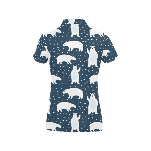 Polar Bear Pattern Print Design A02 Women's Polo Shirt
