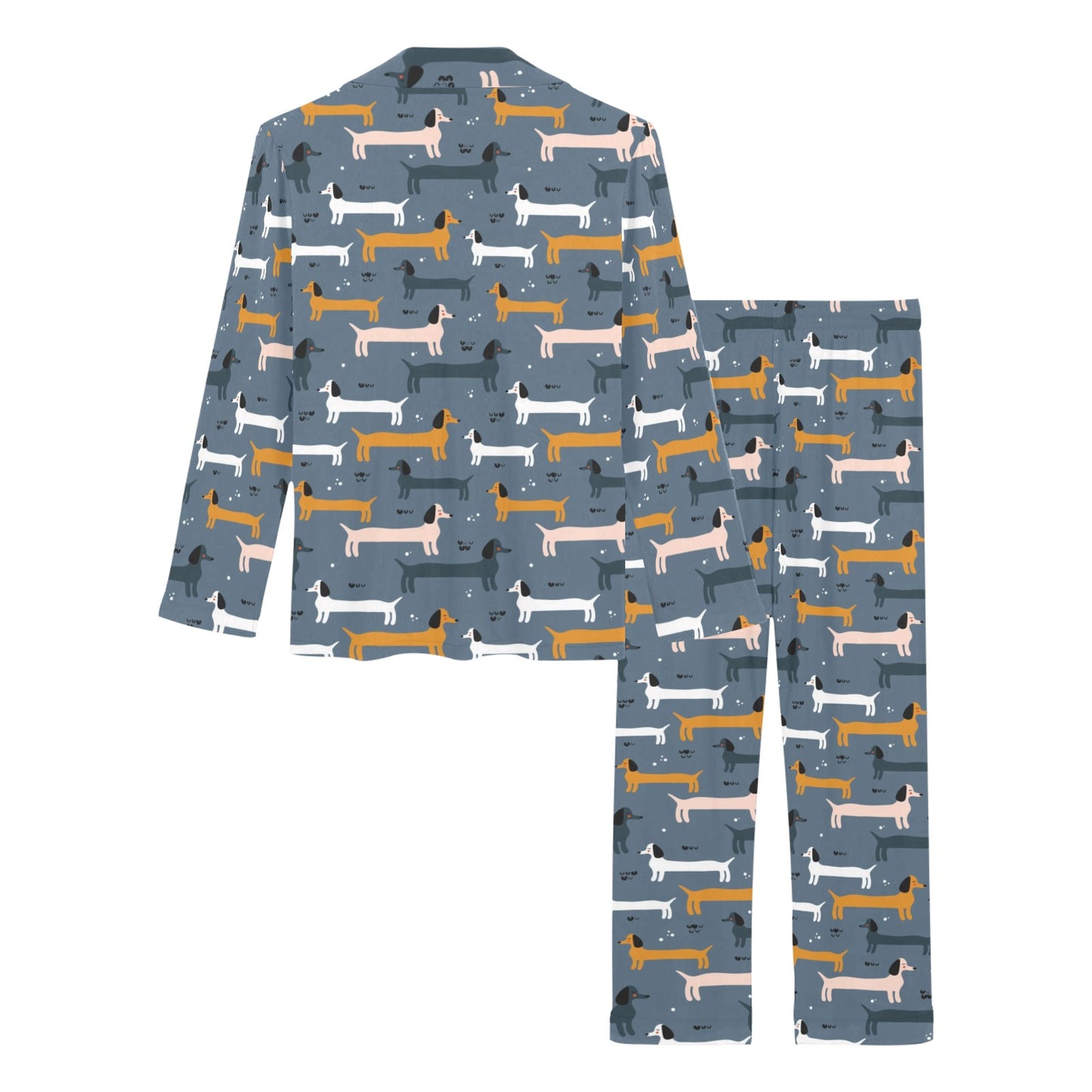 Dachshund Pattern Print Design 012 Women's Long Pajama Set
