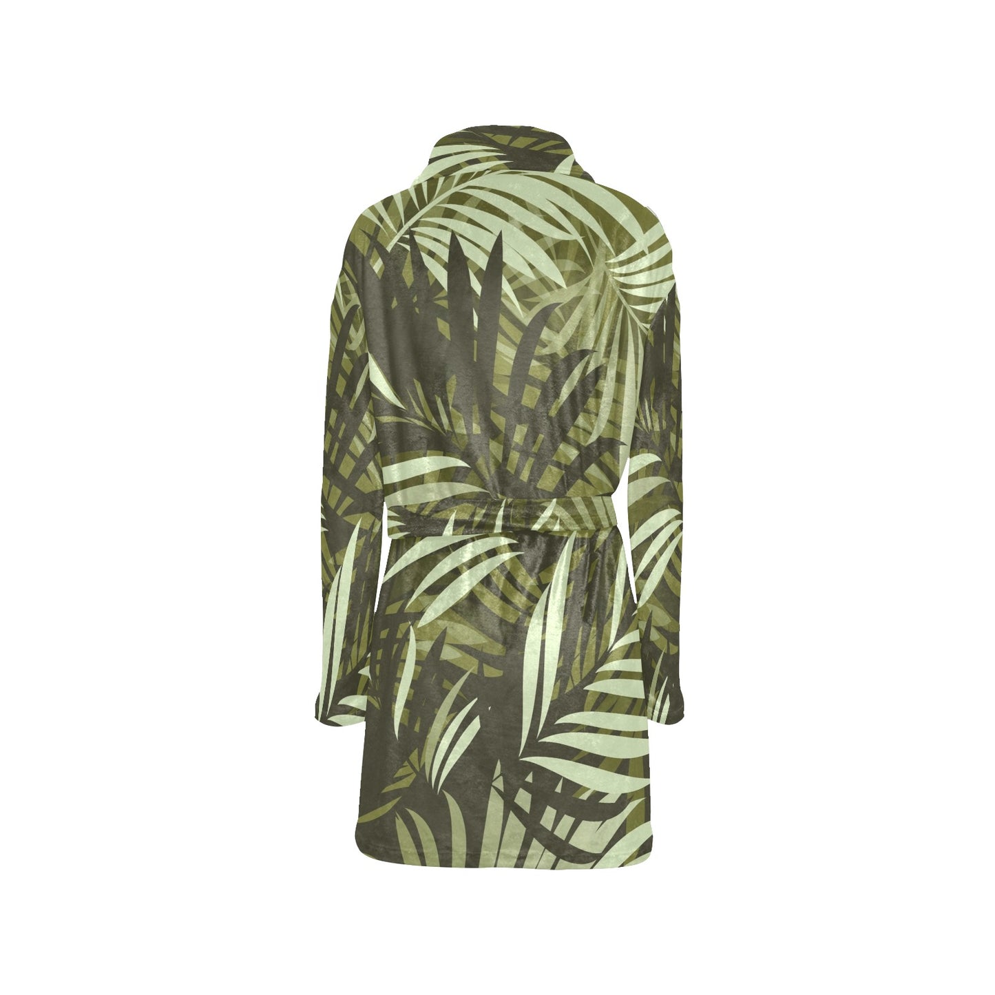 Palm Leaves Pattern Print Design PL05 Women's Fleece Robe