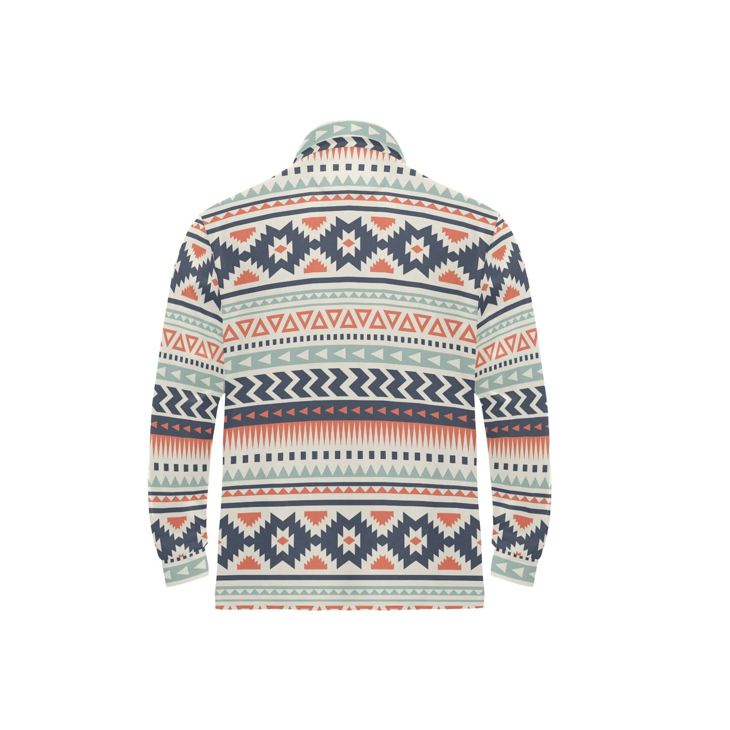Tribal Aztec vintage pattern Long Sleeve Polo Shirt For Men's