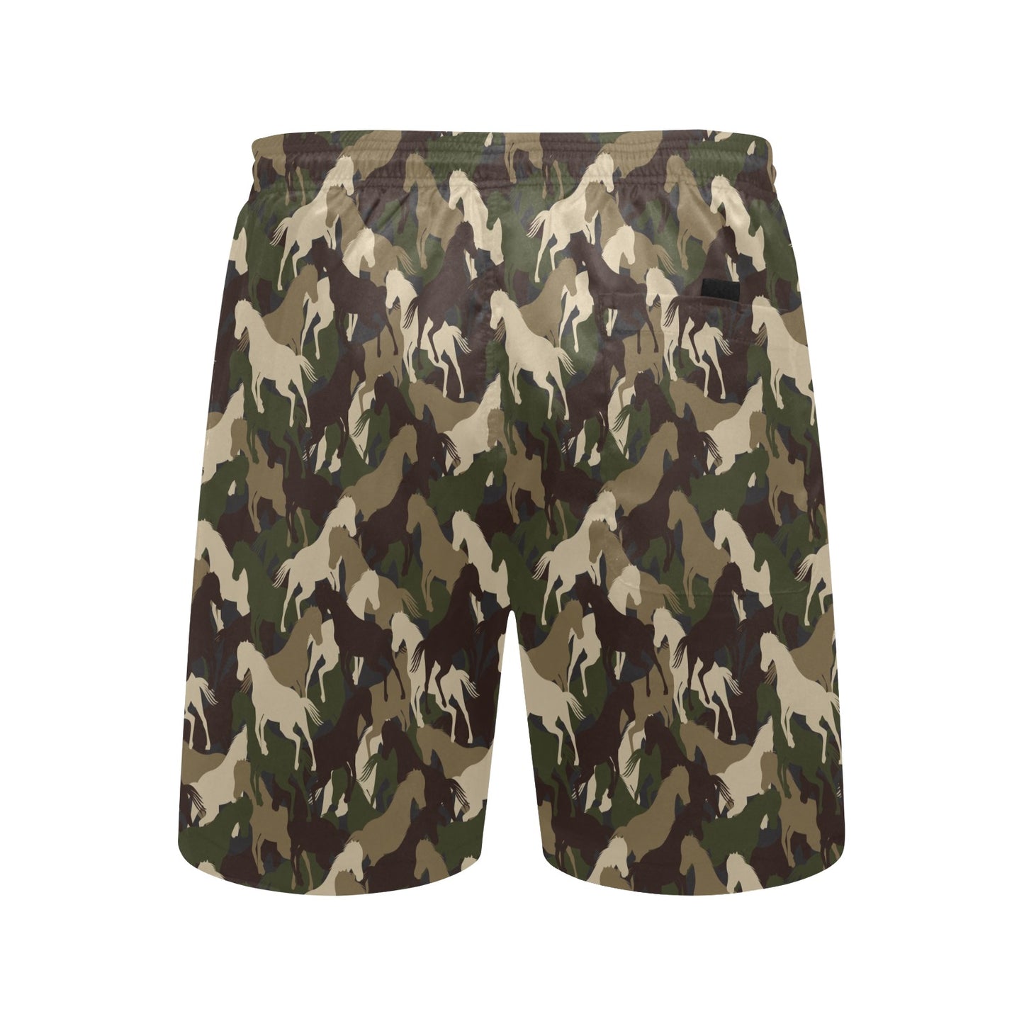 Horse Camo Themed Design Print Men's Swim Trunks Beach Shorts