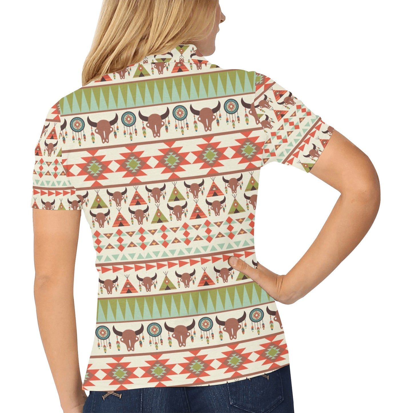 American indian Ethnic Pattern Women's Polo Shirt