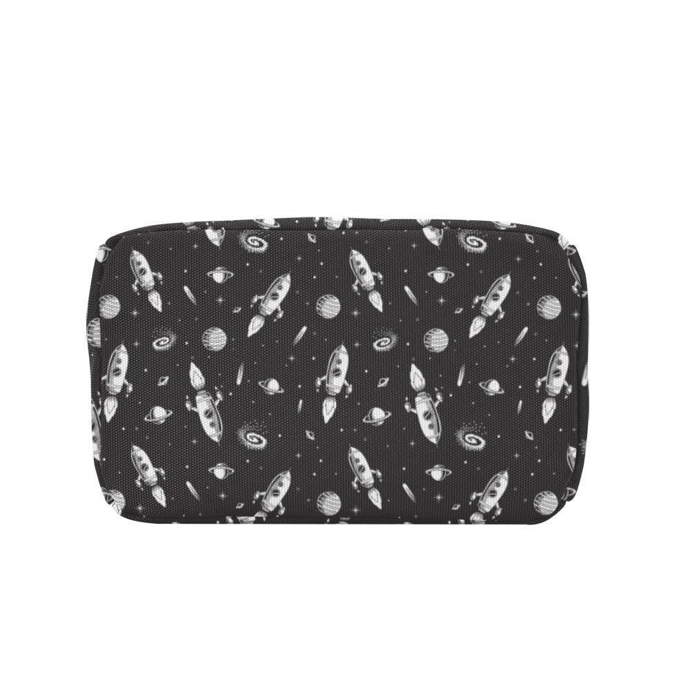 Space Rocket Print Design LKS303 Insulated Lunch Bag