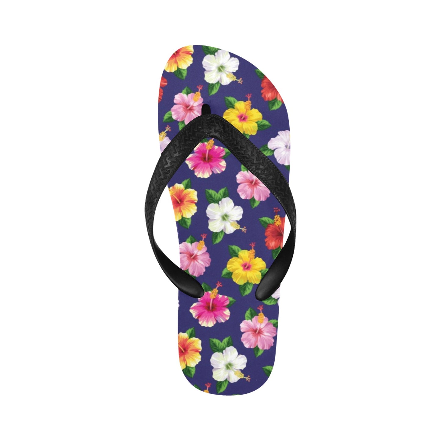 Hibiscus Colorful Print Design LKS301 Flip Flops
