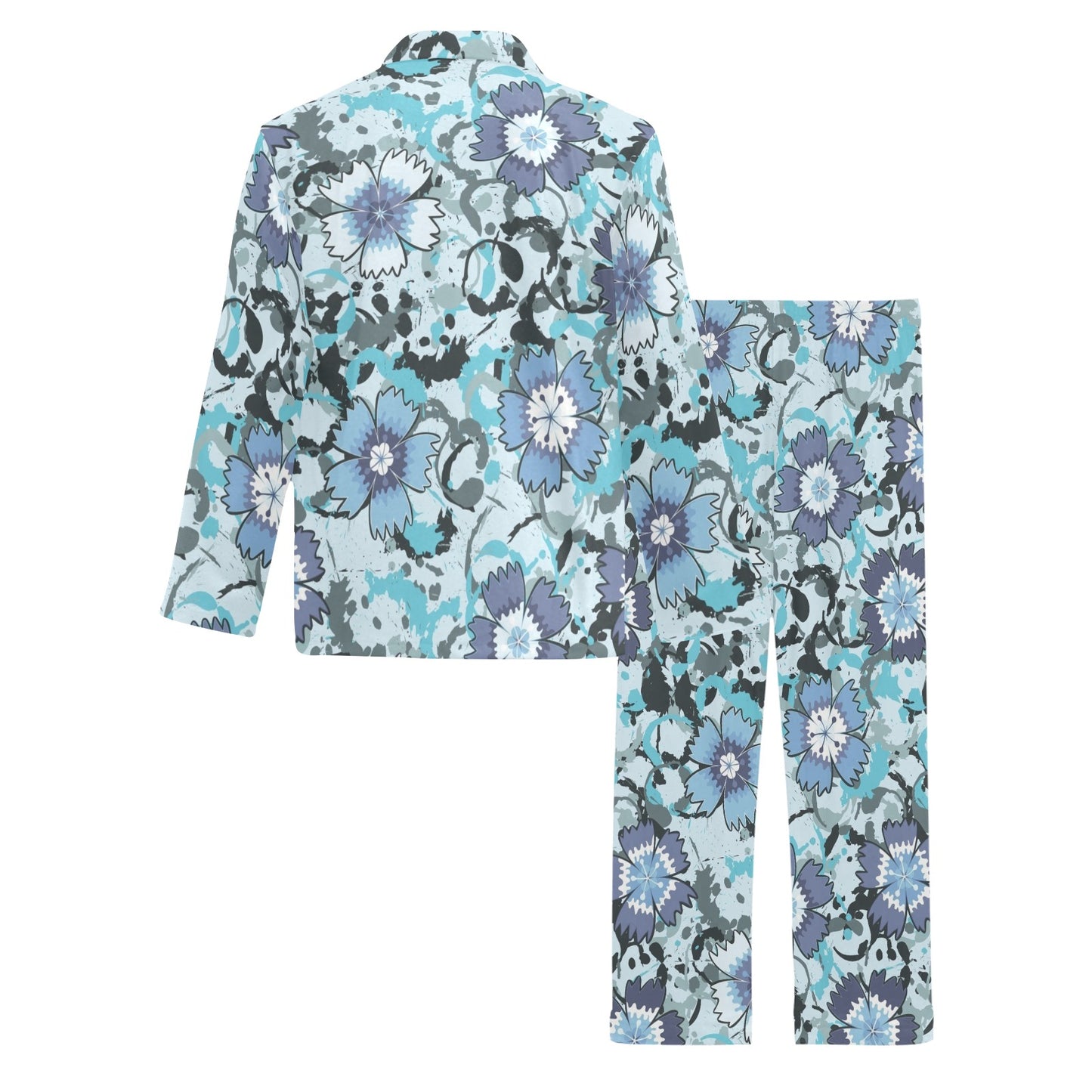 Carnations Pattern Print Design CN04 Men's Long Pajama Set