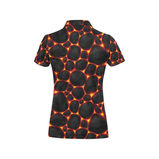Lava Pattern Print Design 01 Women's Polo Shirt