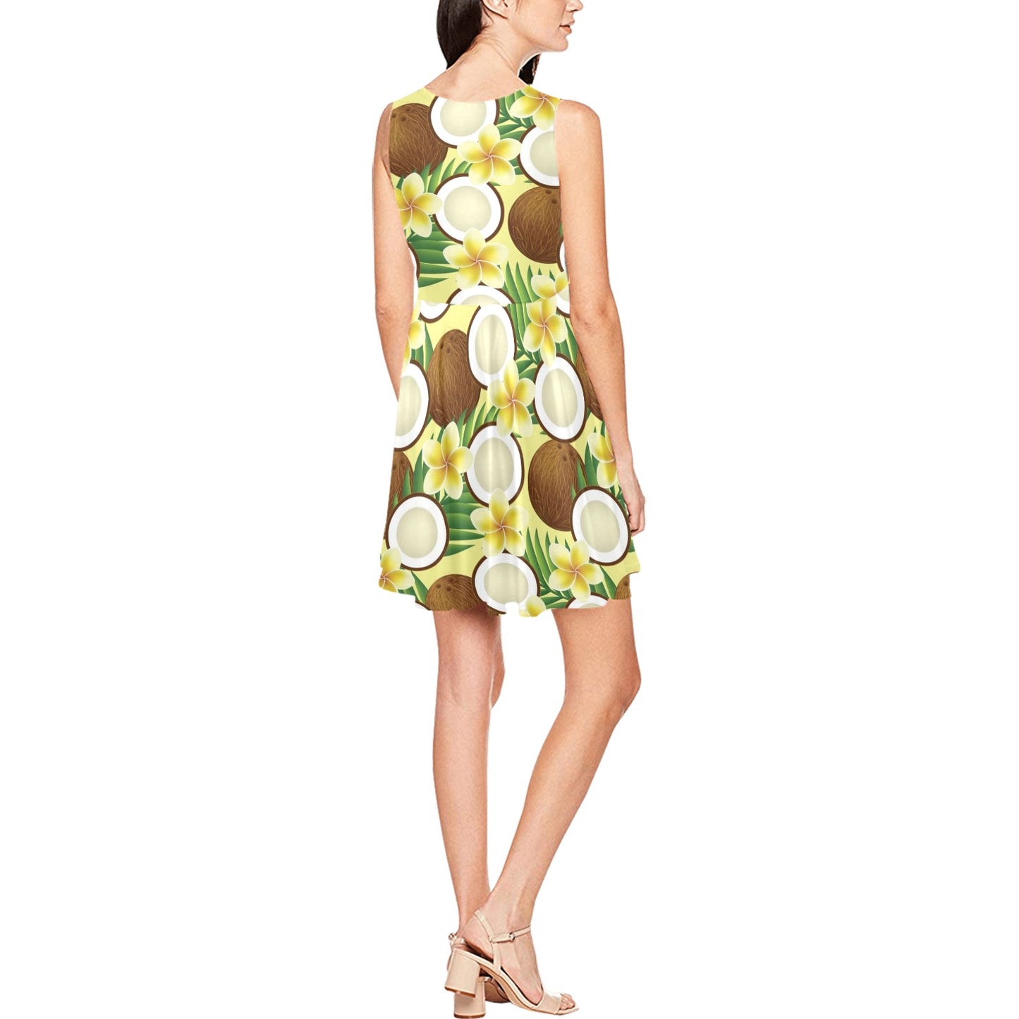 Coconut Pattern Print Design CN02 Sleeveless Dress