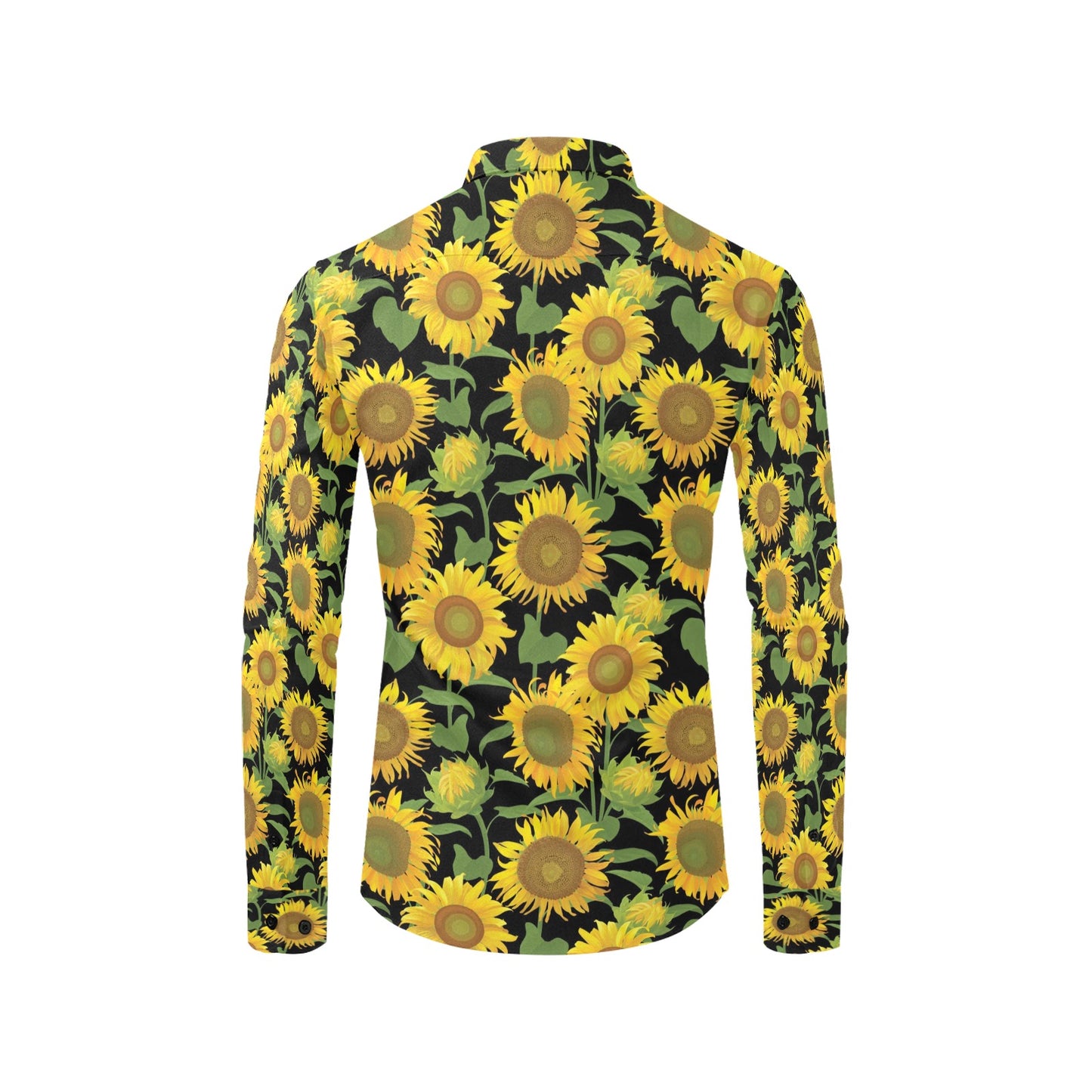 Sunflower Print Design LKS302 Men's Long Sleeve Dress Shirt