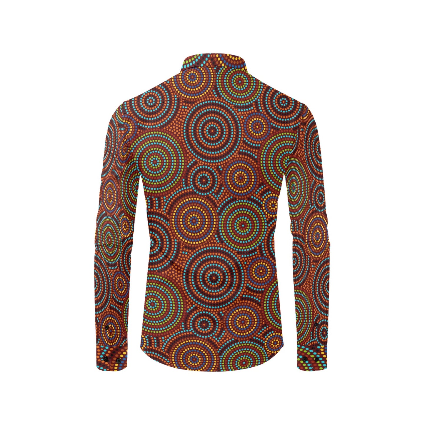 Aboriginal Print Design LKS403 Men's Long Sleeve Dress Shirt