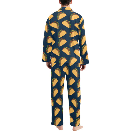 Taco Pattern Print Design TC04 Men's Long Pajama Set