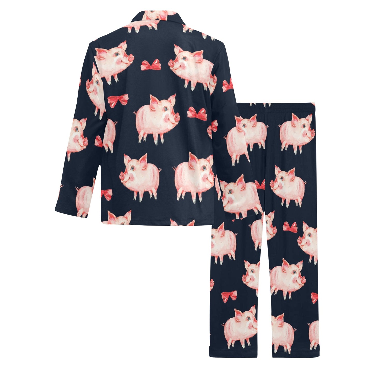 Pig Cute Pattern Print Design 02 Men's Long Pajama Set