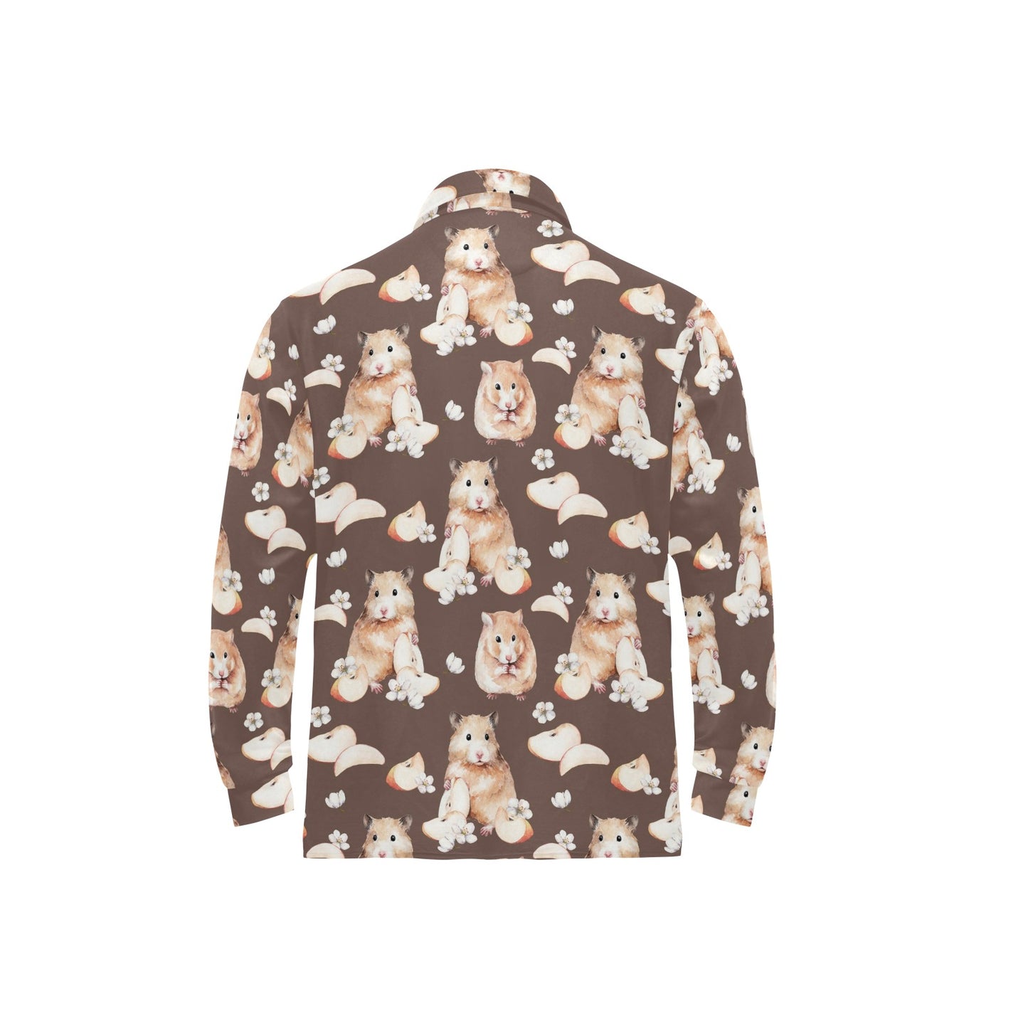 Hamster Pattern Print Design 03 Long Sleeve Polo Shirt For Men's