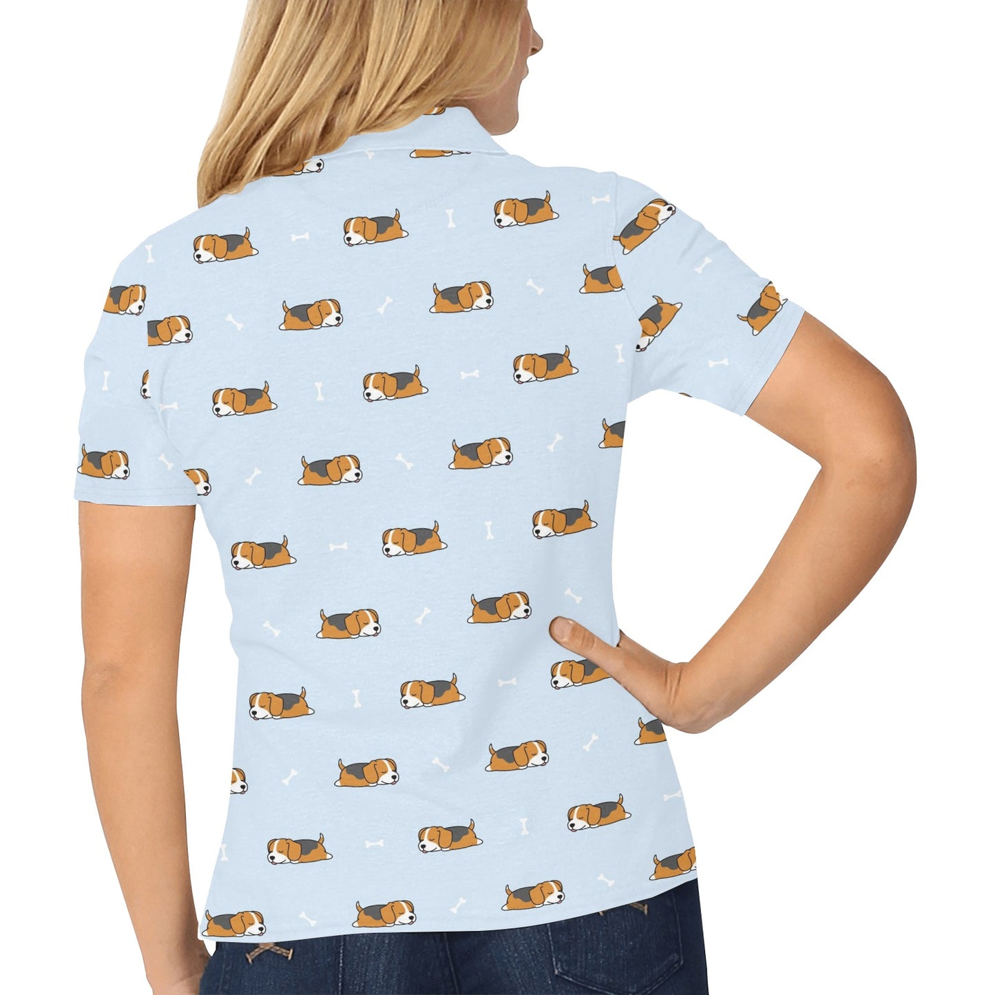 Beagle Pattern Print Design 06 Women's Polo Shirt