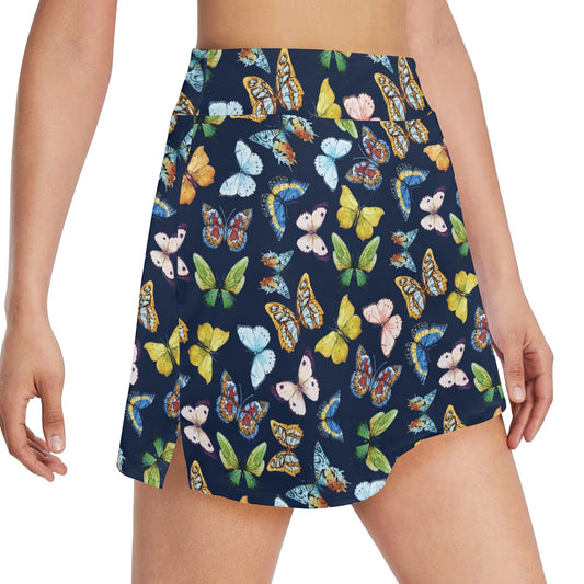 Butterfly Beautiful Print Pattern 17" Golf & Pickleball Skort with Pockets