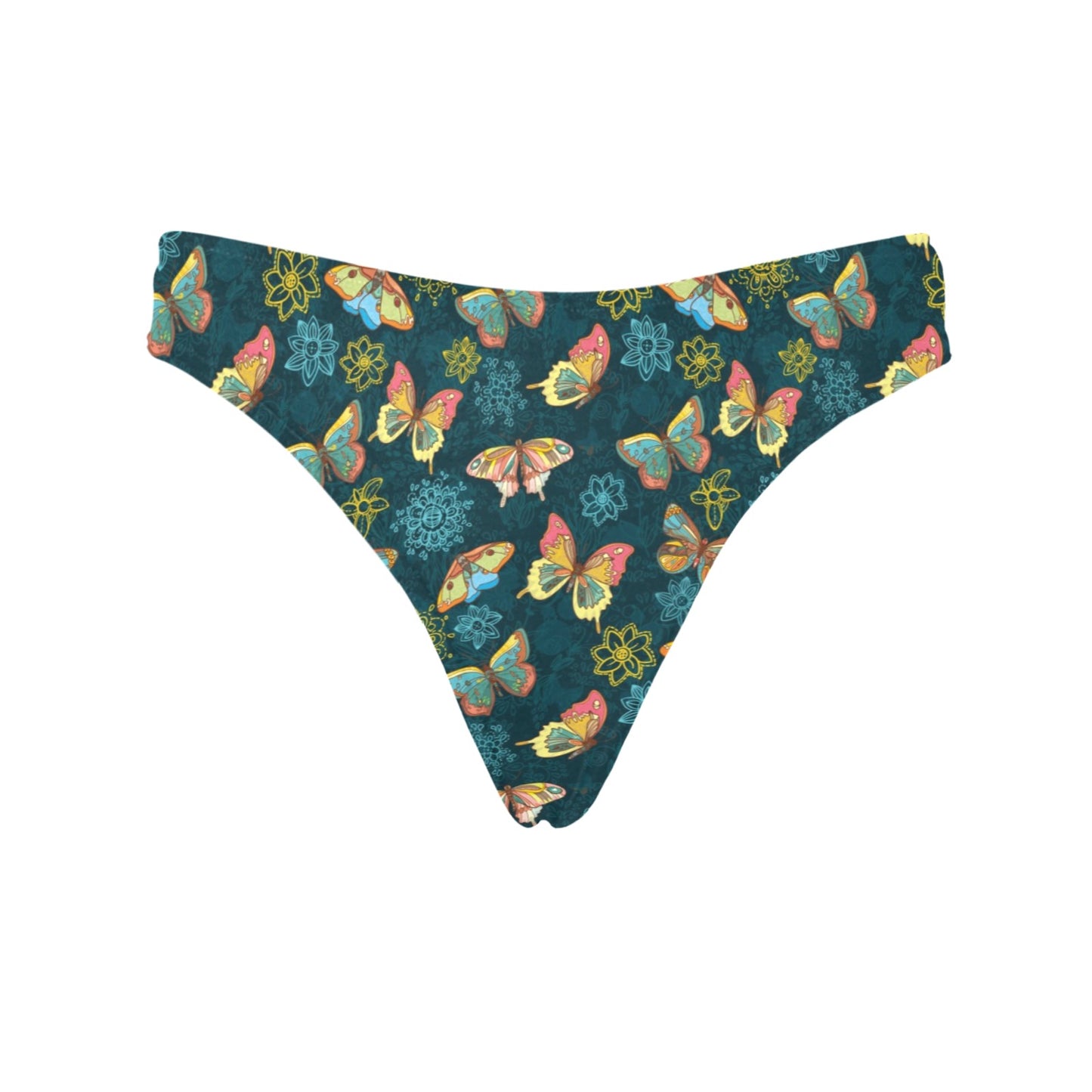 Butterfly Hand Draw Print Pattern Women's Thongs