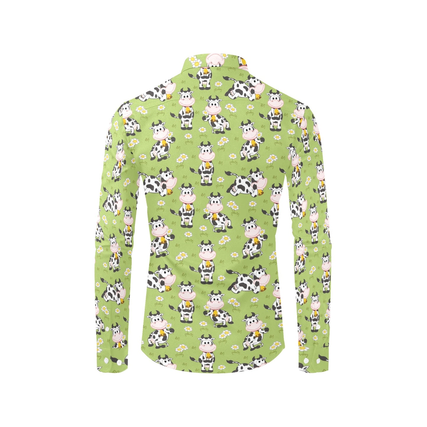 Cattle Print Design LKS401 Men's Long Sleeve Dress Shirt