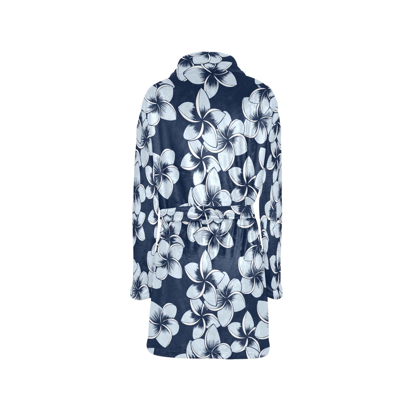 Plumeria Pattern Print Design A02 Women's Fleece Robe