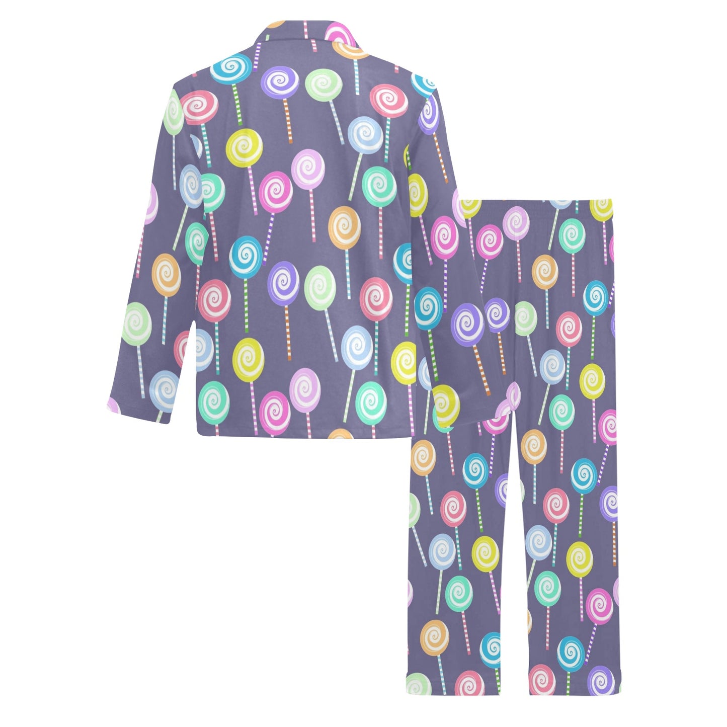 Lollipop Pattern Print Design LL03 Men's Long Pajama Set