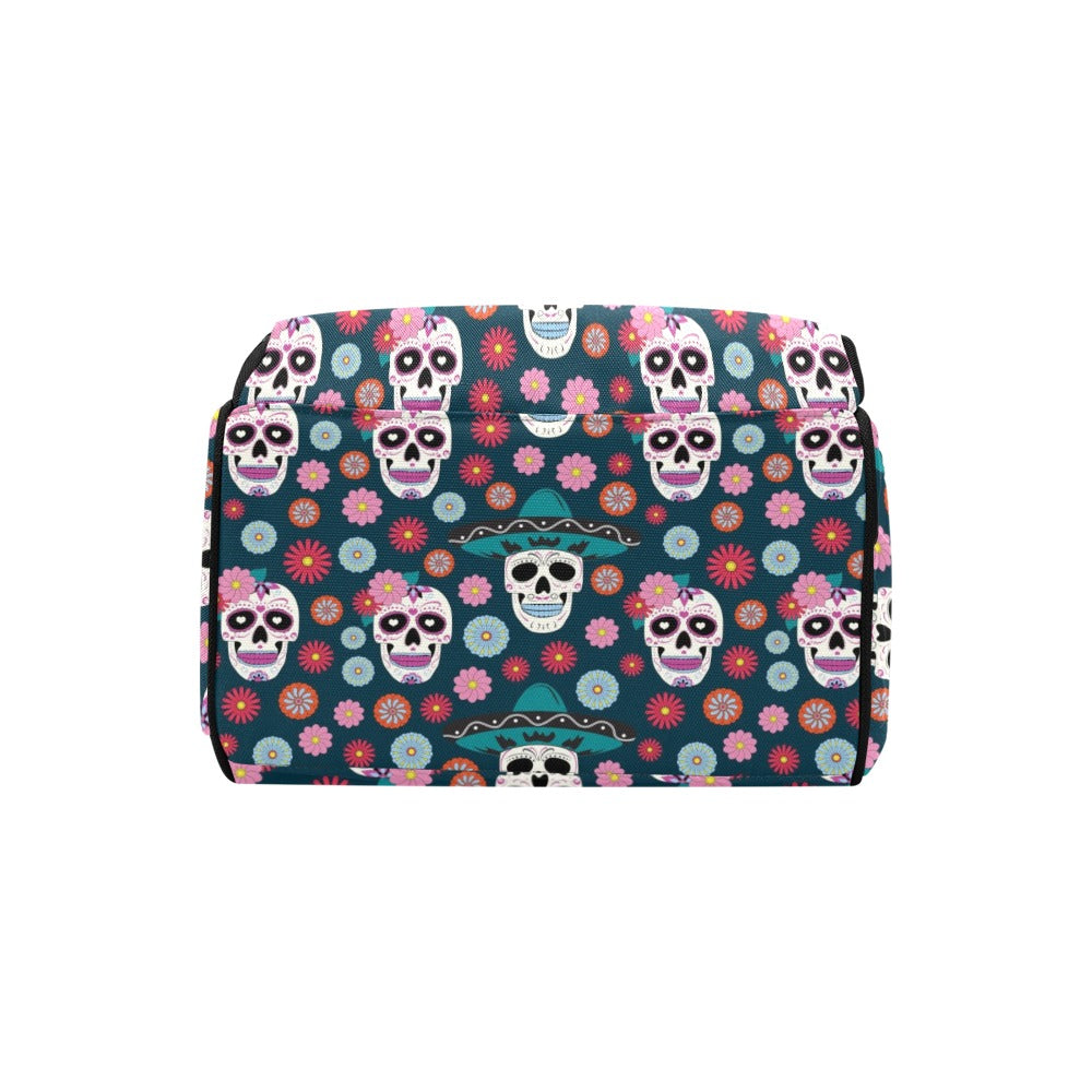 Sugar Skull Print Design LKS308 Diaper Bag Backpack