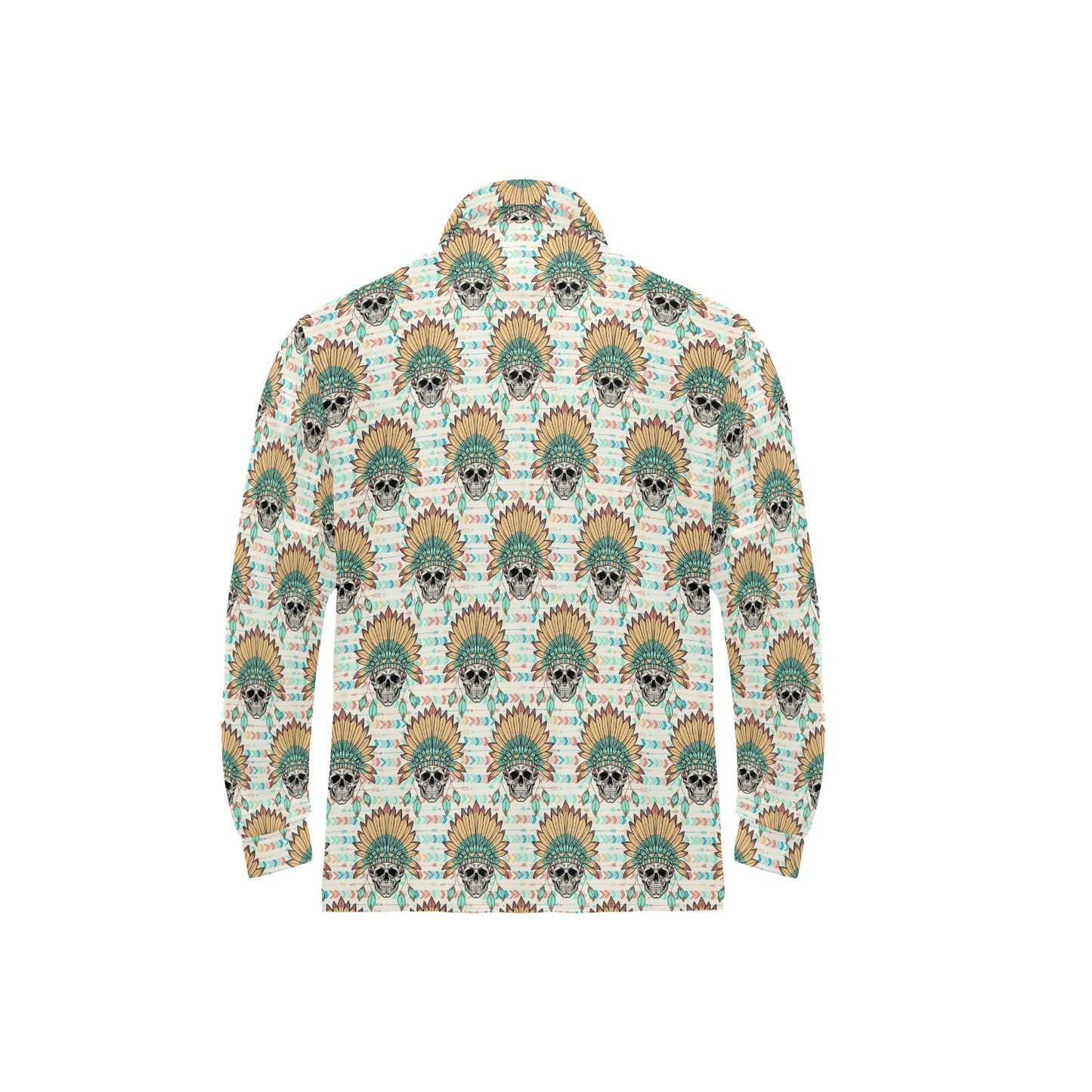 Boho Pattern Print Design 04 Long Sleeve Polo Shirt For Men's
