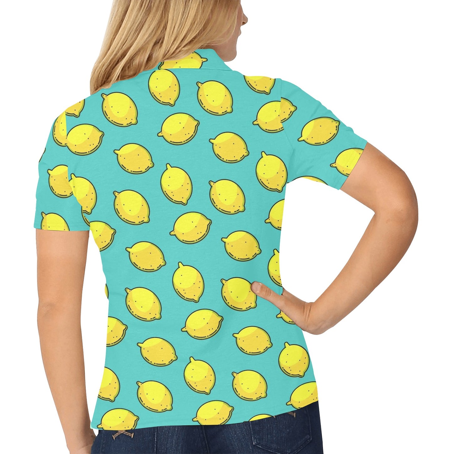 Lemon Pattern Print Design LM04 Women's Polo Shirt