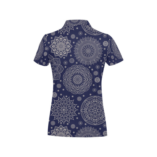 Mandala Pattern Print Design 02 Women's Polo Shirt