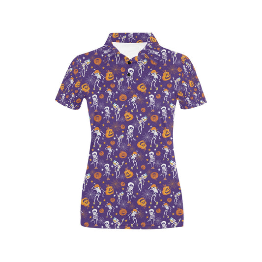 Skeleton Halloween Dance Print Design LKS304 Women's Polo Shirt