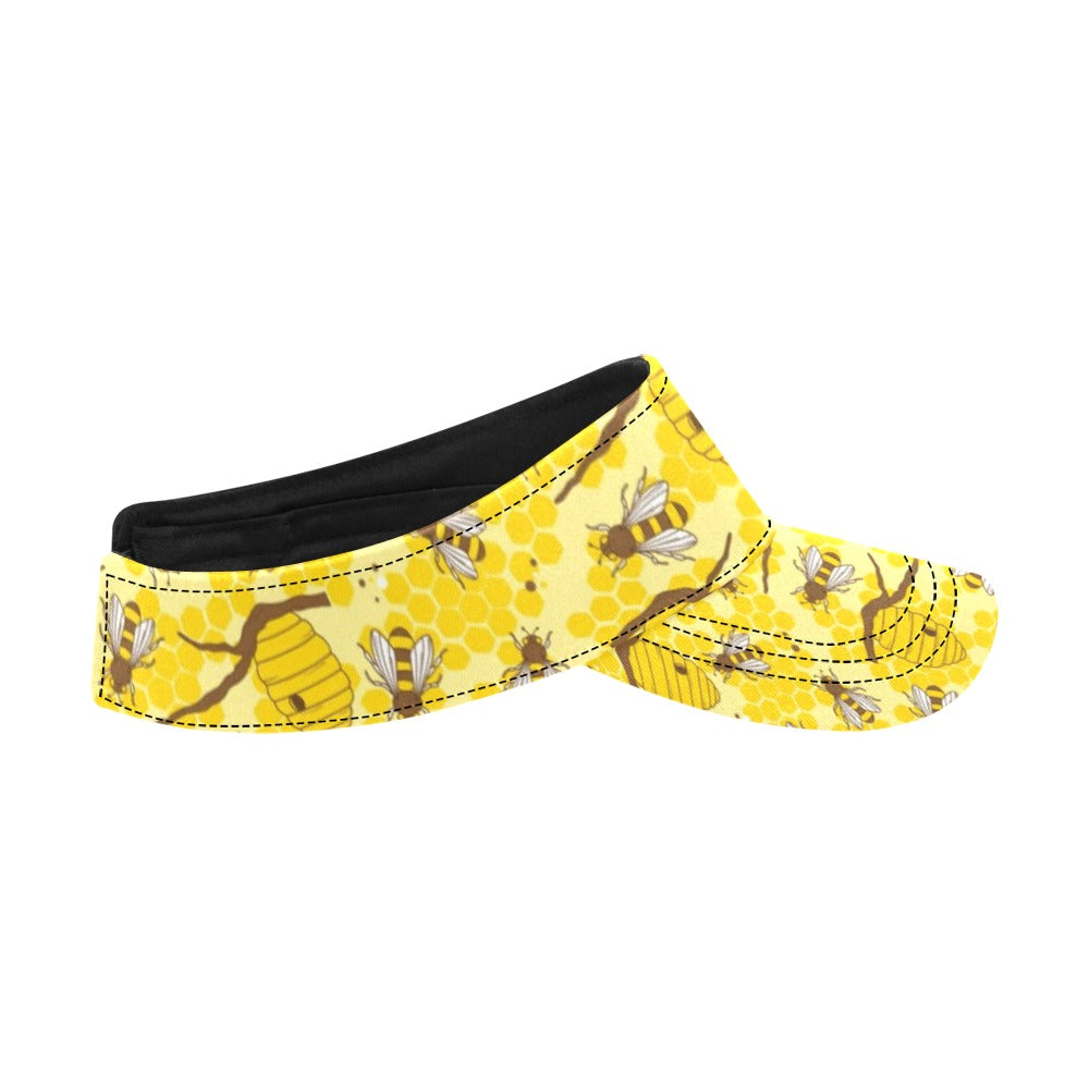 Bee With Honeycomb Print Design LKS302 Unisex Sun Visor