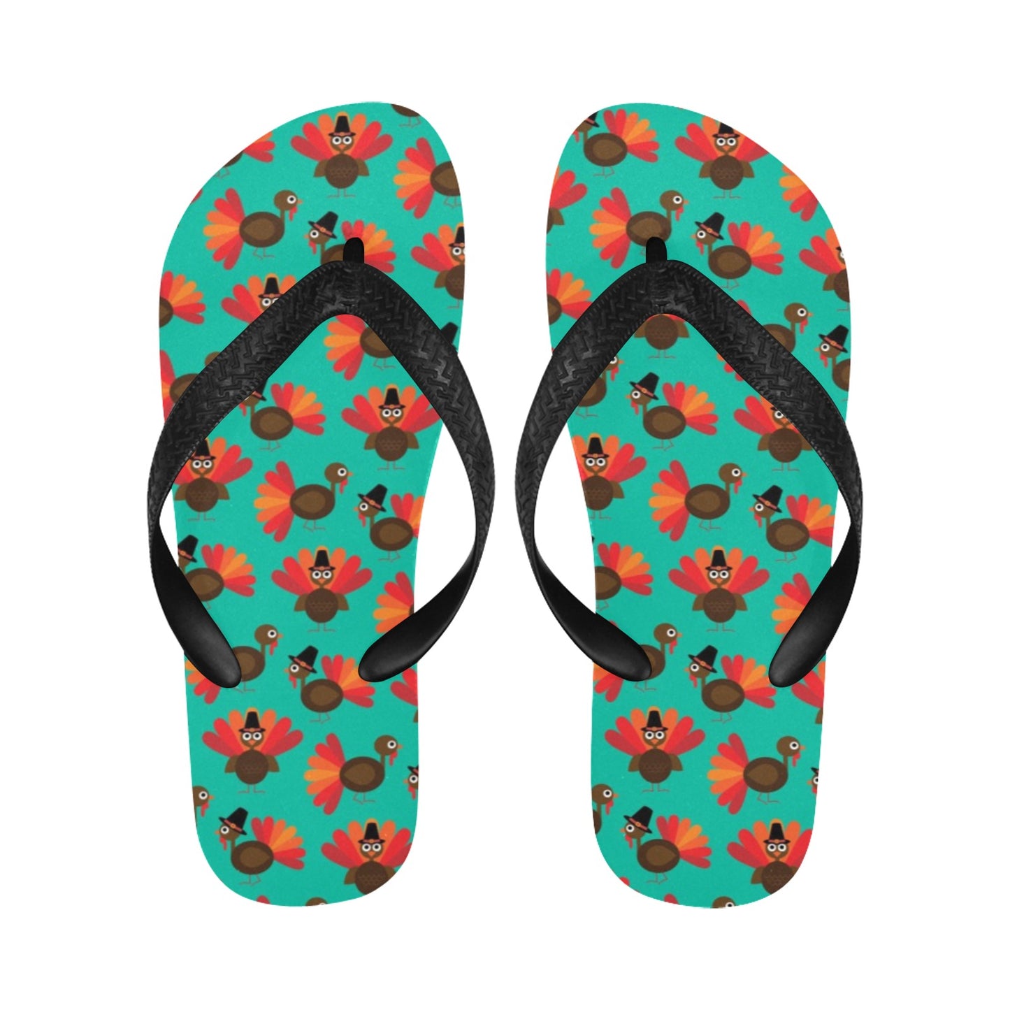 Turkey Print Design LKS402 Flip Flops