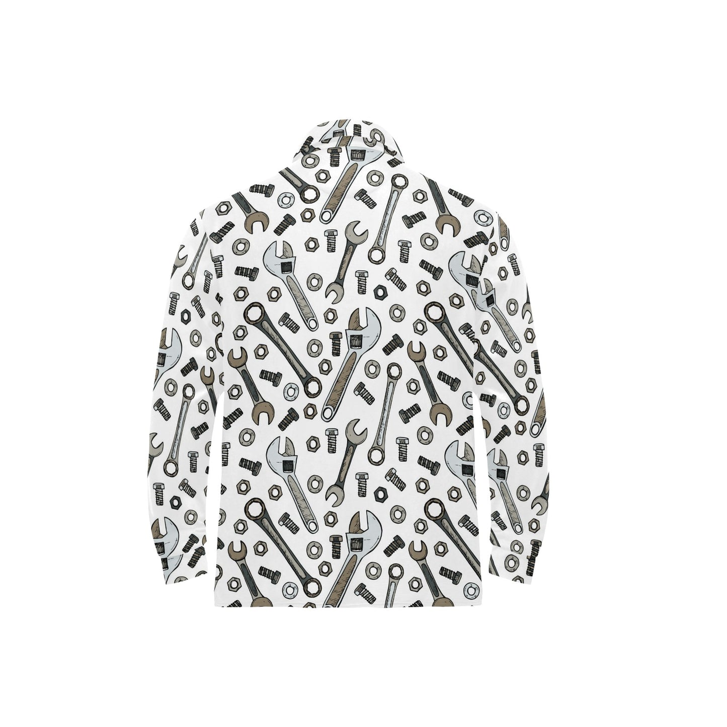 Mechanic Pattern Print Design 03 Long Sleeve Polo Shirt For Men's