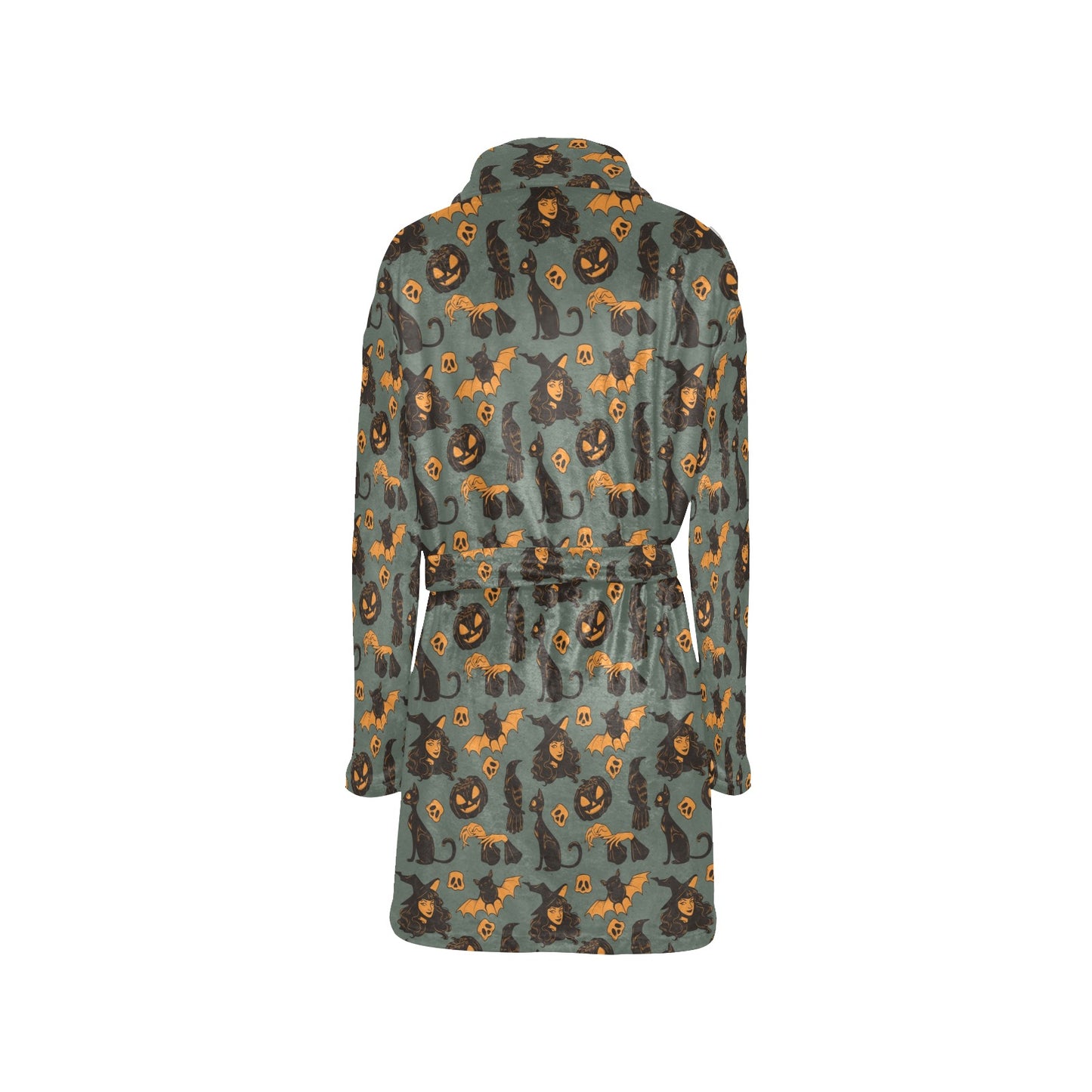 Witch Bat Halloween Print Design LKS305 Women's Fleece Robe