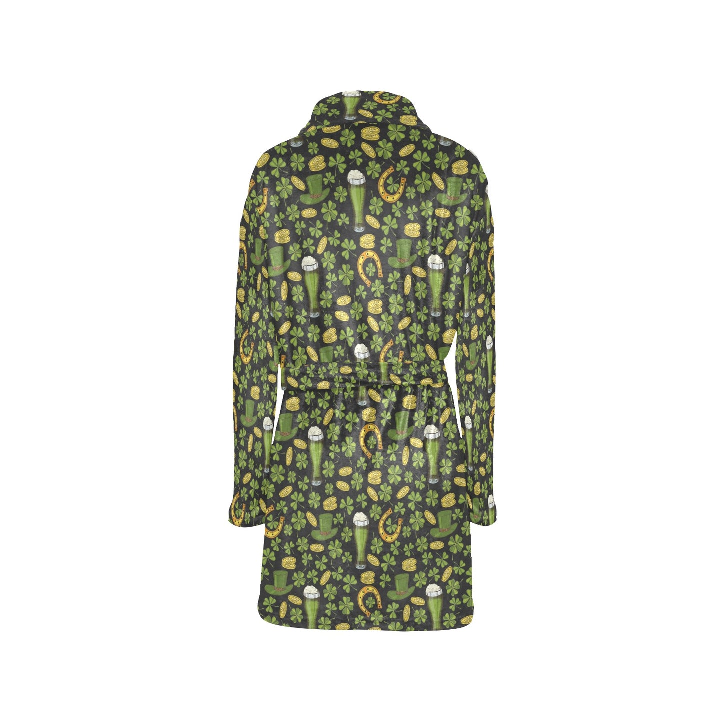 Clover St Patricks Pattern Print Design 03 Women's Fleece Robe