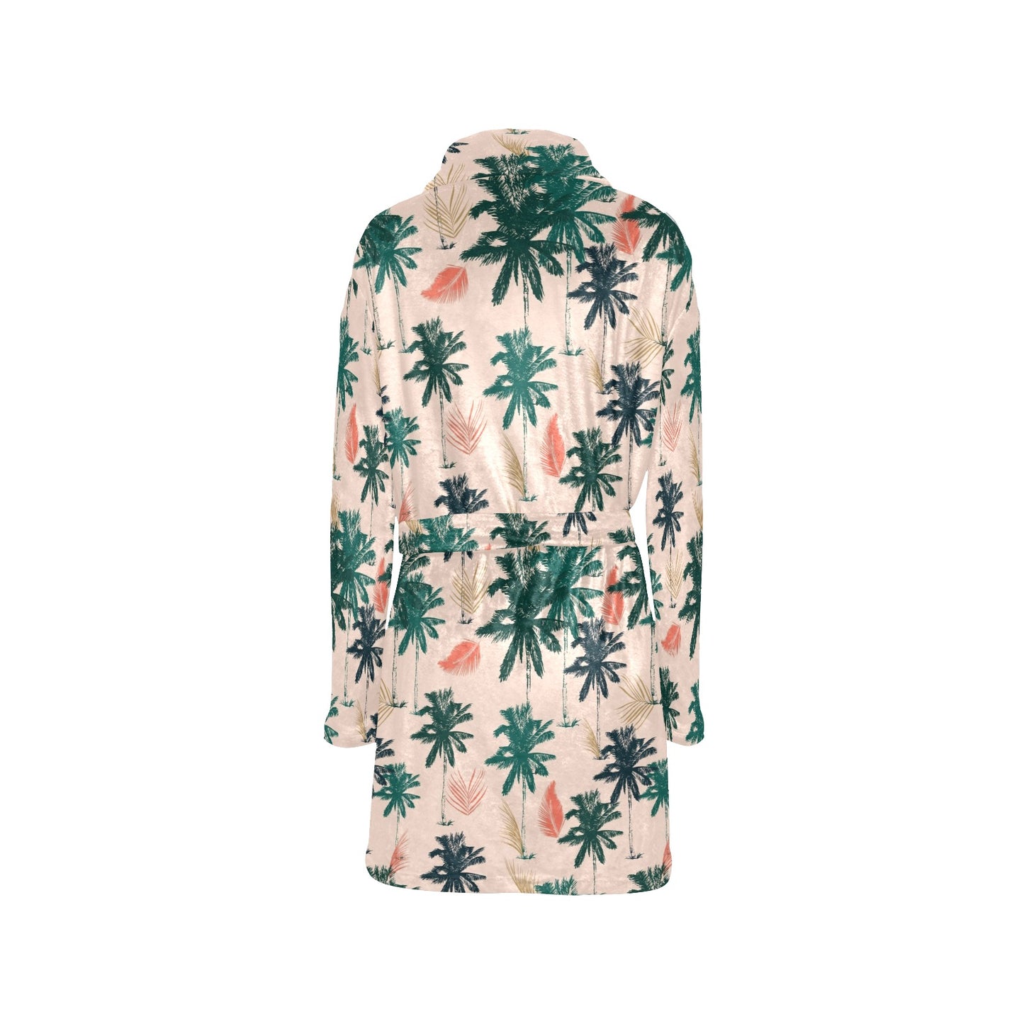 Palm Tree Pattern Print Design PT014 Women's Fleece Robe